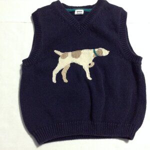 Janie and Jack Navy Blue Pointer Dog Sweater Vest 18-24M